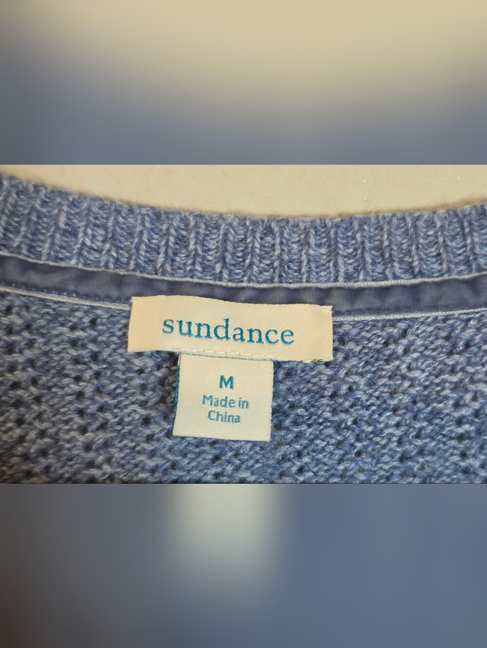 Sundance Heather Blue Alpaca Knit Button Cardigan Size M Coastal Librarian - Picture 2 of 7